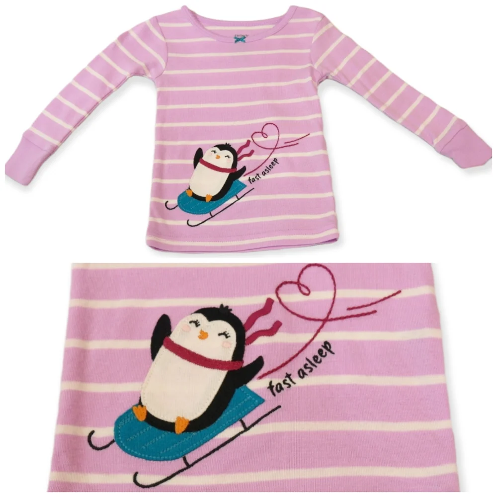 Carter's Cotton Striped Penguin Pajama Sleep Top